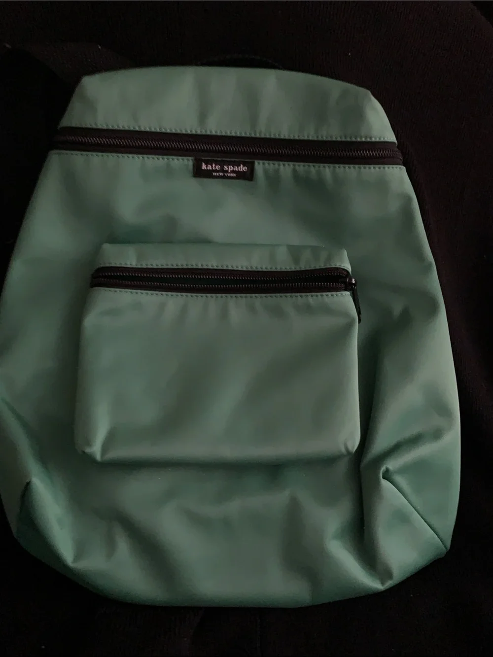 kate spade Teal Green Backpack – Front Zip Pocket